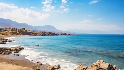 Fototapeta na wymiar Discover the Breathtaking Coastal Beauty of Crete - Paradise Unveiled Generative AI