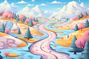 Ski Trail Patterns - Generative AI