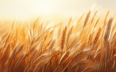Golden Dawn: An Illuminating Glimpse of Sunlight Over a Flourishing Wheat Field Generative AI