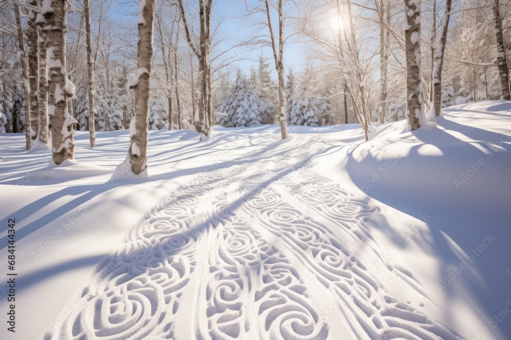 Canvas Prints Ski Trail Patterns - Generative AI