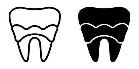 ofvs498 OutlineFilledVectorSign ofvs - tartar plaque vector icon . calculus sign . isolated transparent . black outline and filled version . AI 10 / EPS 10 / PNG . g11841