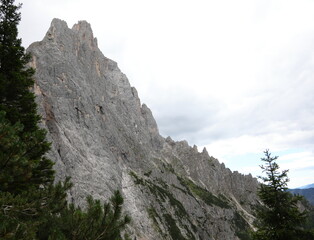 Rock mountain of the group called PALE DI SAN MARTINO in the European Alps in Northern Italy