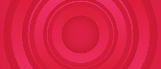 red background with modern geometric circle shapes banner design