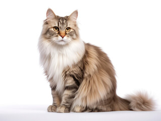Fototapeta premium Norwegian Forest Cat Studio Shot Isolated on Clear Background