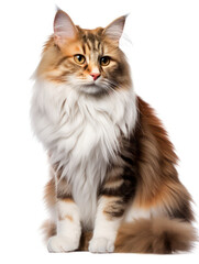 Fototapeta premium Norwegian Forest Cat Studio Shot Isolated on Clear Background