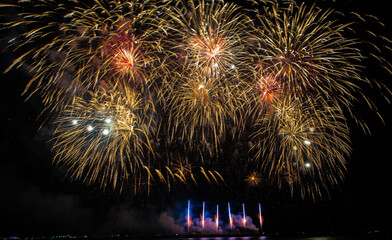 The Pattaya Beach International Fireworks Festival had people come to watch the fireworks in...