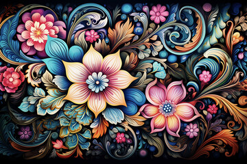 Naklejka premium Floral Background Floral Wallpaper Floral Image Flower Background Flower Image Flower Wallpaper Illustration 