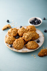 Homemade oatmeal cookies with blueberry