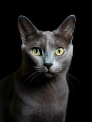 Obraz premium Russian Blue Cat Studio Shot Isolated on Clear Background