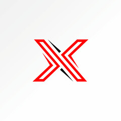 Logo design graphic concept creative premium abstract vector stock unique initial letter X font with flip double lines. Related to monogram typography