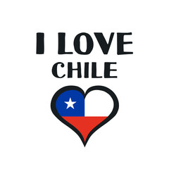 Fototapeta na wymiar I love Chile - t-shirt design, print, sticker, vector