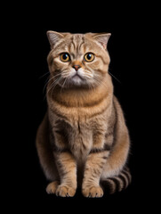 Naklejka na ściany i meble Scottish Fold Cat Studio Shot Isolated on Clear Background