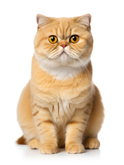 Fototapeta premium Scottish Fold Cat Studio Shot Isolated on Clear Background