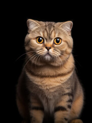 Naklejka na ściany i meble Scottish Fold Cat Studio Shot Isolated on Clear Background