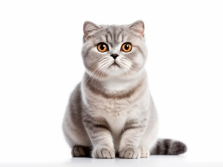 Scottish Fold Cat Studio Shot Isolated on Clear Background