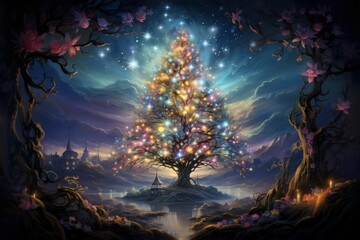 Obraz na płótnie Canvas Christmas Trees - Generative AI