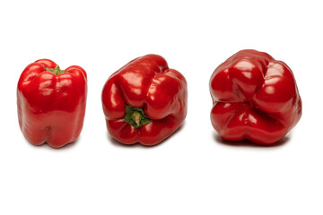 Red bell pepper isolated on a white background.