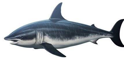 Fototapeta premium Endangered vaquita in white background, showcasing its distinct black and white markings. Urgency to protect this critically endangered species.