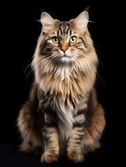 Obraz premium Siberian Cat Studio Shot Isolated on Clear Background
