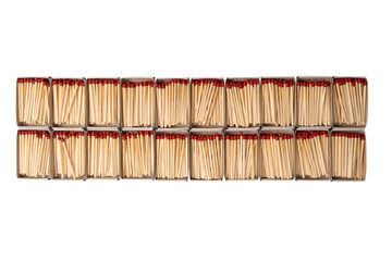 Boxes with new matchsticks as a background.