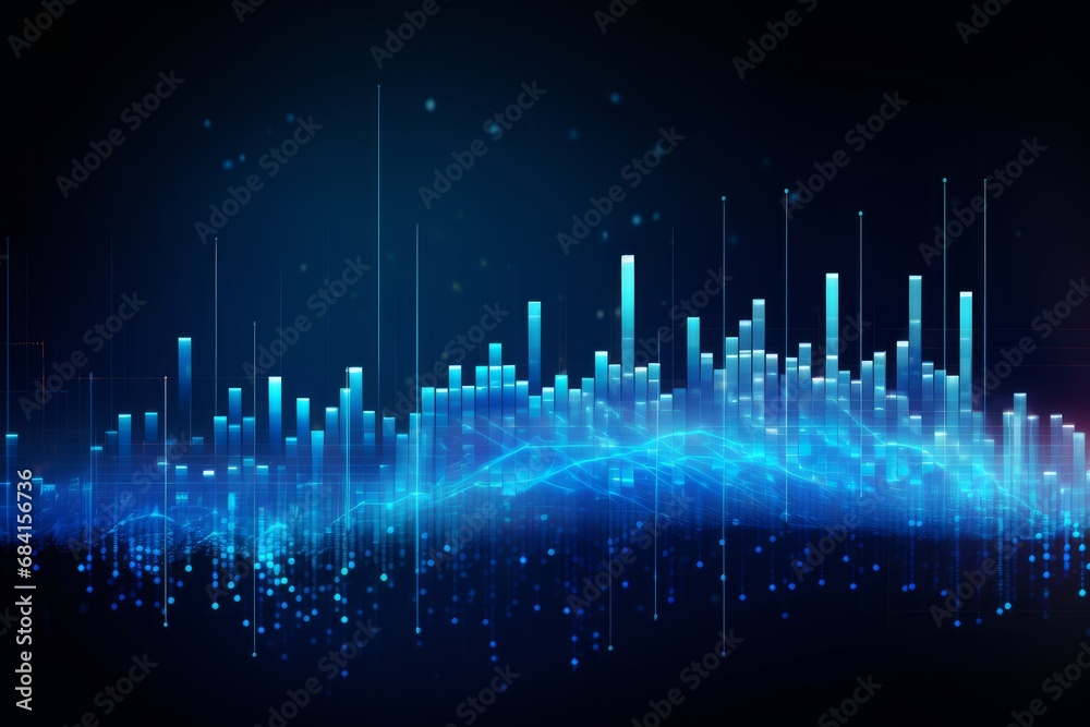 Poster digital graphic abstract background for technological processes, neural networks, digital data stora