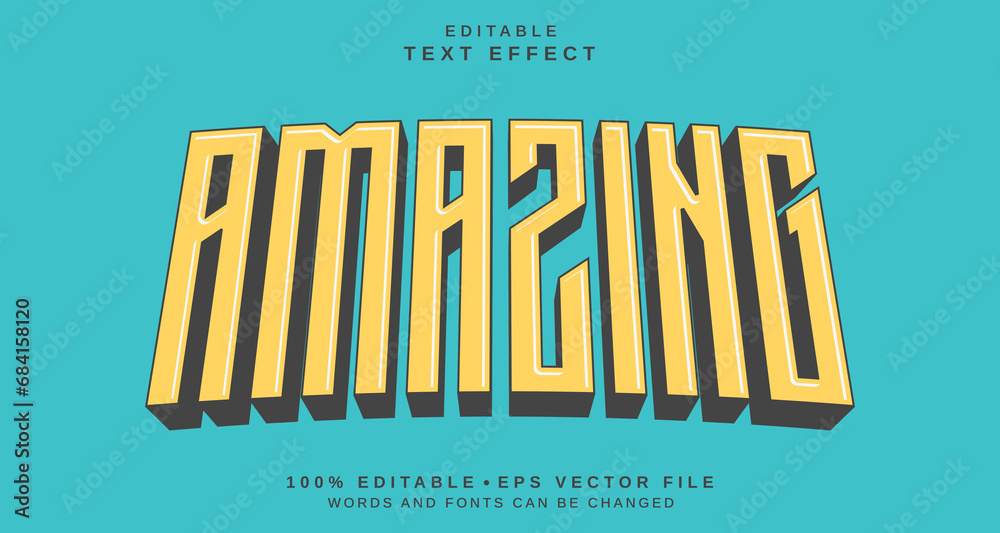 Fototapete editable text style effect - amazing text style theme.