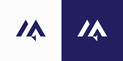 Vector logo illustration of initials M A paper plane - obrazy, fototapety, plakaty