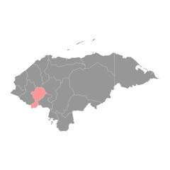 Intibuca department map, administrative division of Honduras. Vector illustration.