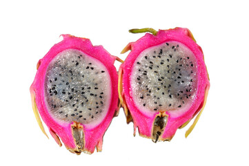 Dragon fruit, pitaya, pitahaya, fruit of the genus Selenicereus (formerly Hylocereus), both in the...