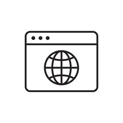 Browser icon. Vector line illustration.