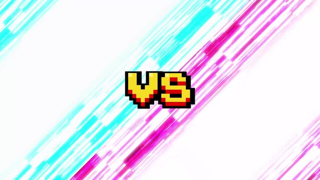 Pixel art versus Screen retro game VS Interface. Versus Screen With Speedlines.