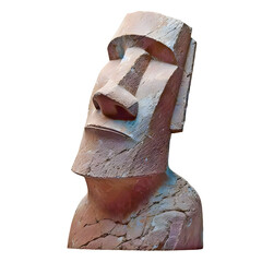 Easter island rock moai statue isolated on transparent background