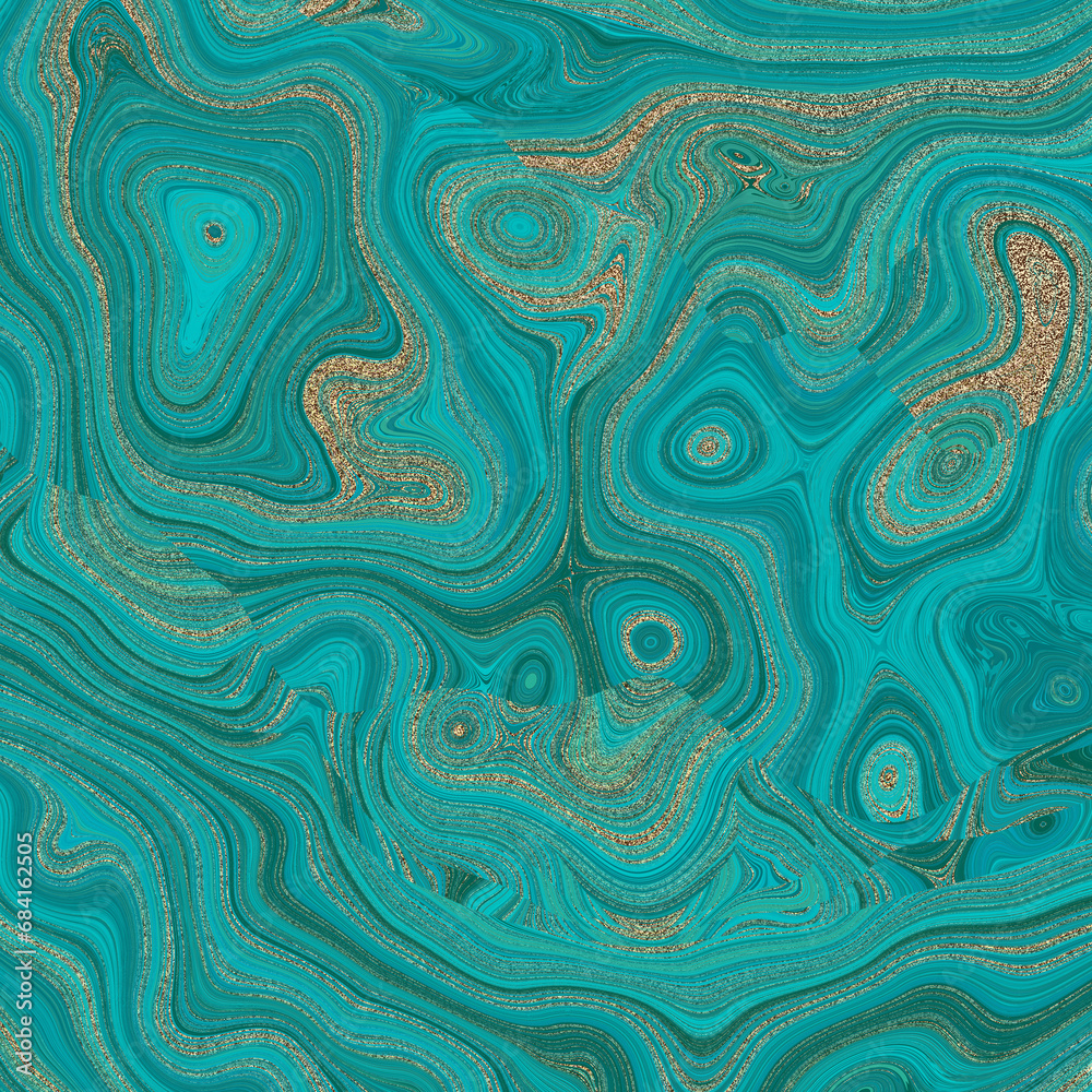 Aufkleber malachite marble texture. fractal digital art background. high resolution. green marble texture with