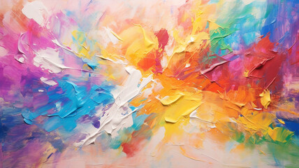 Abstract rainbow acrylic and watercolor painting