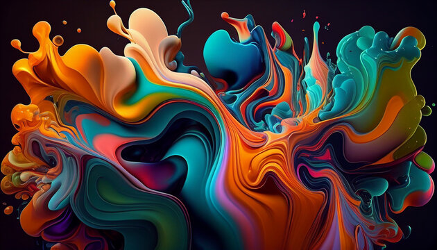 most beautiful vivid liquid in collorful 3d, a beautiful abstract background in many colors.