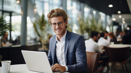 Fototapeta premium man sitting in cafe