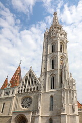 Fototapeta na wymiar Church of the Assumption called Matthias Church in Budapest in H