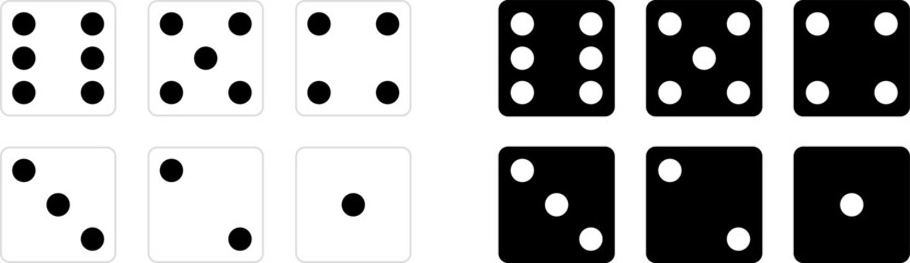 Game dice. Set of Ludo dices collection from one to six. Vector illustration.
