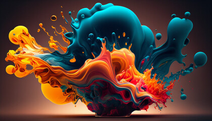 most beautiful vivid liquid in collorful 3d rendring a beautiful abstract background in many colors. - obrazy, fototapety, plakaty