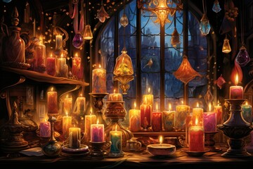 Fototapeta premium Candles - Generative AI