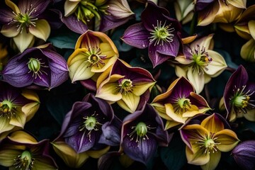 flowers on black and generated AI