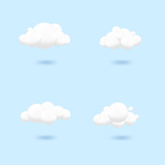 Cloud 3d soft icon design illustration