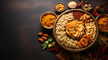 Fototapeta na wymiar Indian festival food snack sweet for Lohri Makar Sankranti Pongal Diwali harvest festival Tamil Nadu winter folk festival Punjab India
