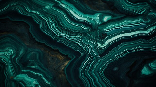 A high-resolution 4K photo capturing the intricate details and colors of a polished malachite