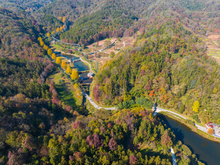 Wuhan Mu Lan Tianchi Scenic Area Late Autumn Scenery
