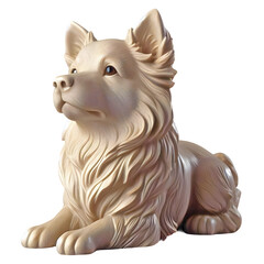 decorative dog statue variasi color isolated on transparent background