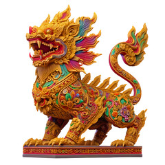 Fototapeta premium decorative barong statue variasi color isolated on transparent background