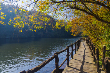 Wuhan Mu Lan Tianchi Scenic Area Late Autumn Scenery