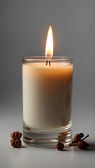 Obraz na płótnie Canvas scented candle without fire on a neutral background
