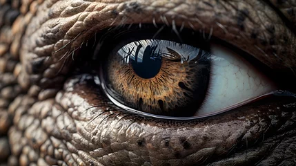 Rolgordijnen Windows to the Soul: A Captivating Close-Up of an Animal's Expressive Eyes © Abzal